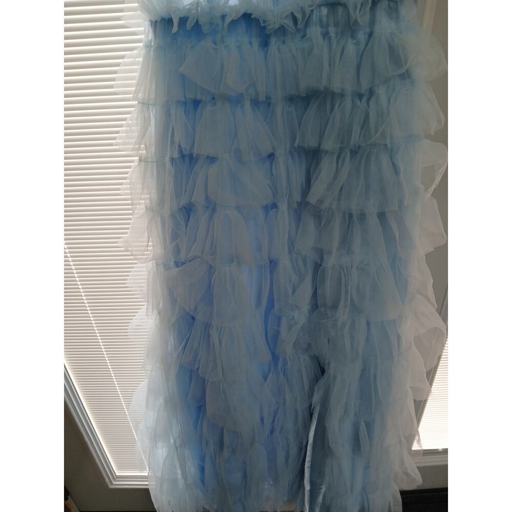 Stacees A-line Sheer Corset Ruffle Prom Dress - Picture 4 of 8